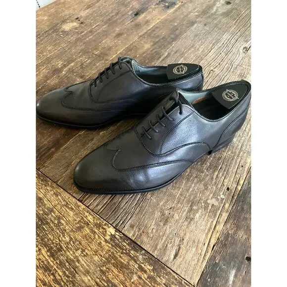 Edward Green Oxford Casual Dress Shoe Dark Gray Size 8.5 E JP